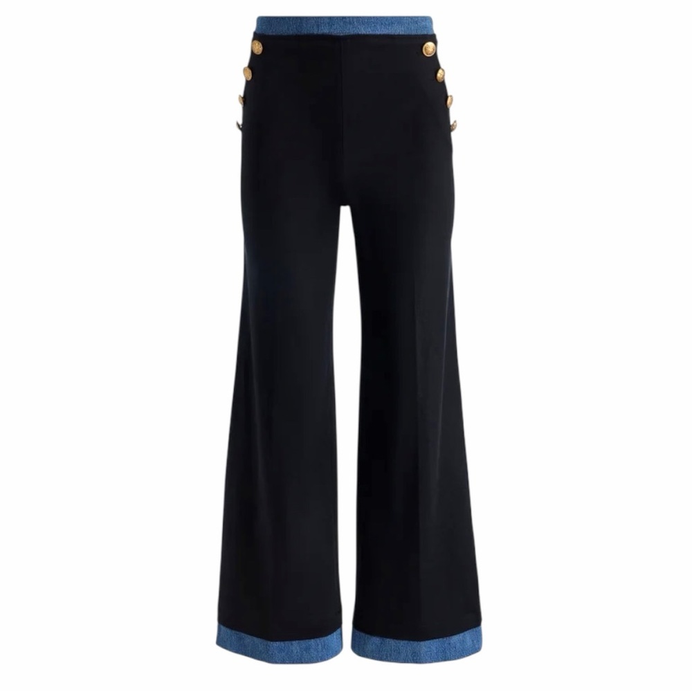 Alice + Olivia Narin Button Front Women’s Nautical Inspired Jeans Trouser Pant - Picture 8 of 10